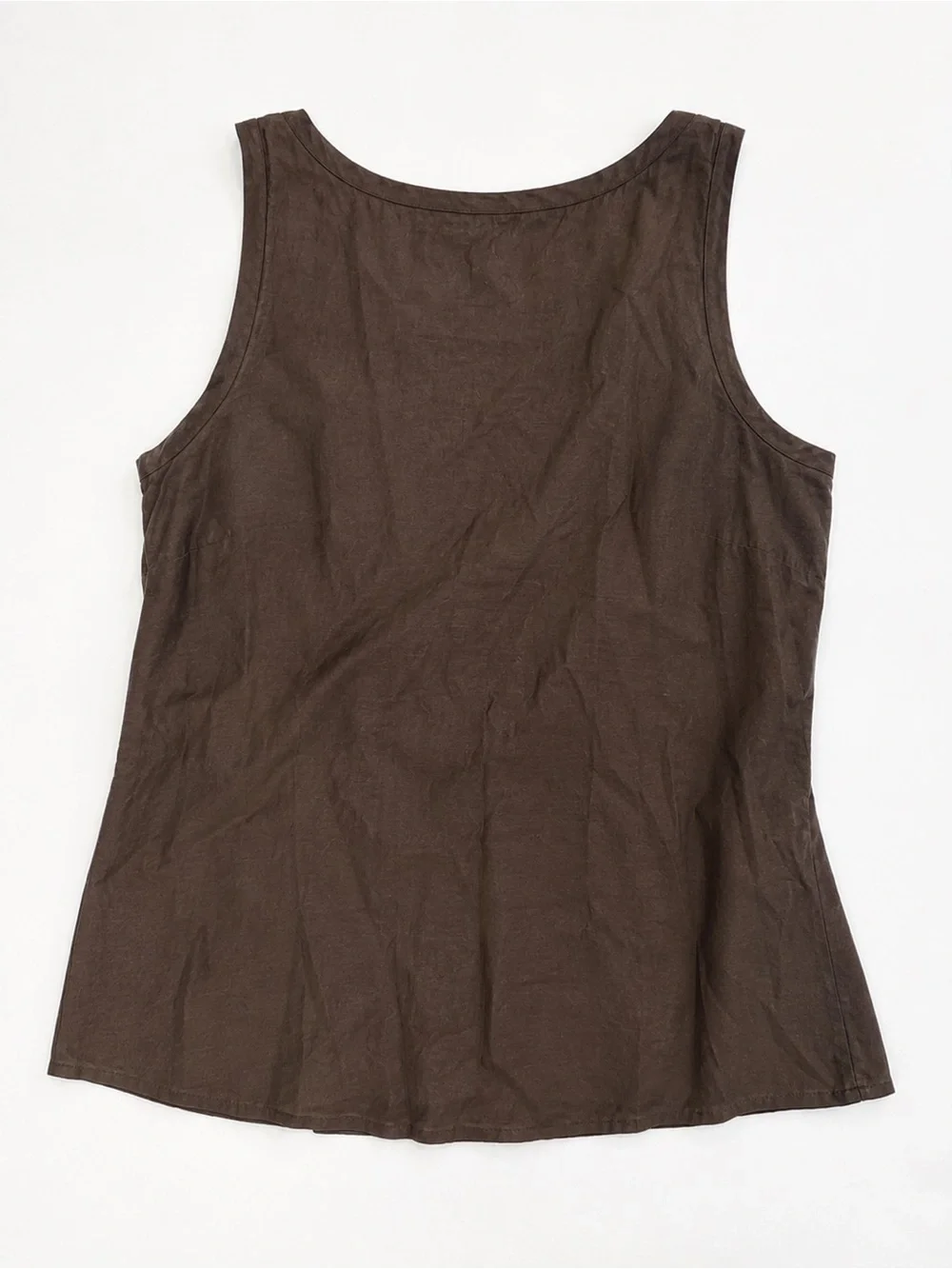 J. Crew Brown Silk Blend Ruffle-Front Sleeveless Boho Tank Top Size 4